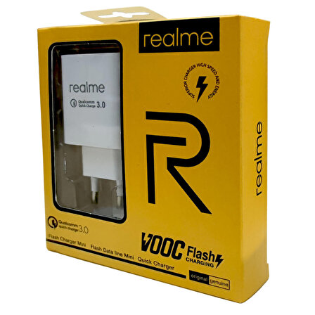 Realme18W 2A Qualcom 3,0 Type-C Hızlı Şarj Adaptör ve Data Kablosu