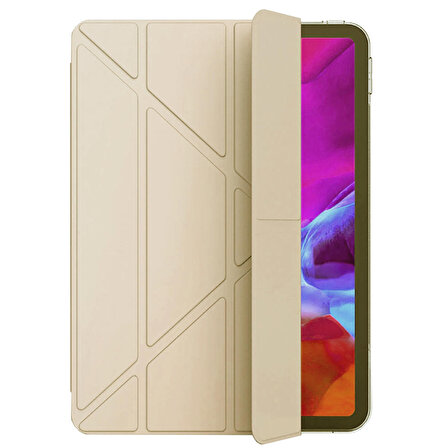 Apple Ipad Mini 2 Mini 3 Smart Cover Üçgen Stand Arkası Şeffaf Tablet Kılıfı
