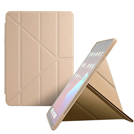 Apple Ipad Mini 2 Mini 3 Smart Cover Üçgen Stand Arkası Şeffaf Tablet Kılıfı