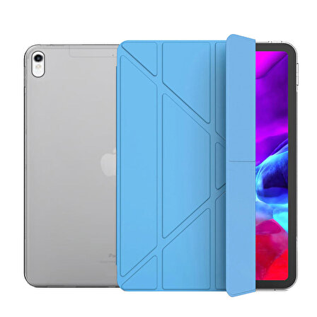 Apple Ipad Pro 12,9 inç 3 Nesil 2018 Smart Cover Arkası Şeffaf Tablet Kılıfı