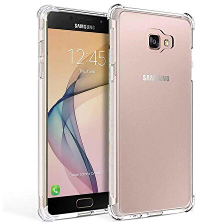 Samsung Galaxy J7 Prime Shock Absorbing Darbe Emicili Şeffaf Silikon Kılıf