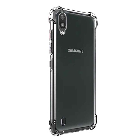 Samsung Galaxy M10 Shock Absorbing Darbe Emicili Şeffaf Silikon Kılıf