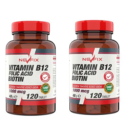 Vitamin B12 Folic Acid Biotin 120 Tablet X 2 Kutu 240 Tablet