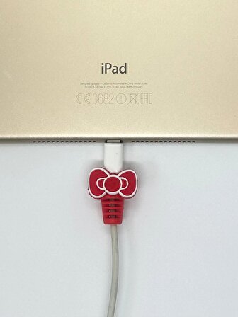 Minnie Mouse Kırmızı Fiyonk Temalı Şarj Aleti Kablo Koruyucu