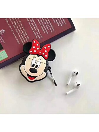 Minnie Mouse 3 Temalı AirPods 1. Ve 2. Nesil Kılıf Koruyucu
