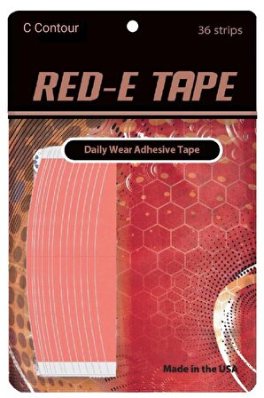 True Tape Red-E Tape Protez Saç Bandı Oval " C Contour" (1,90 cm x 7,5 cm) 36 Adet