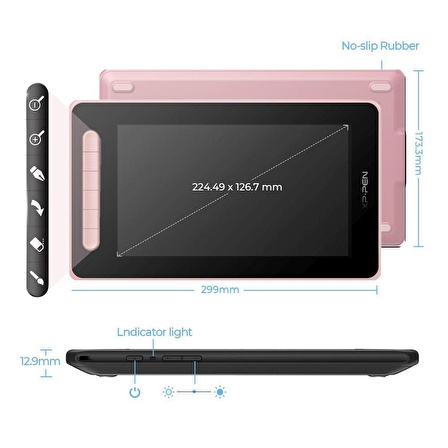 XP-Pen Artist 10 2nd Generation Grafik Ekran Tablet Pembe