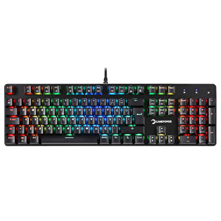 GamePower Ogre RGB 60M Blue Switch Türkçe Q USB Mekanik Gaming Klavye