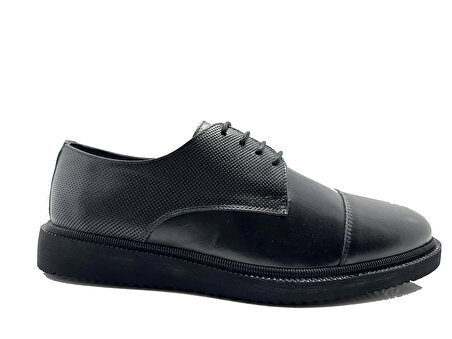EHİL 23213 Siyah Bağcıklı Hakiki Deri Erkek Klasik Ayakkabı