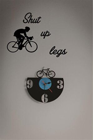 Shut Up Legs Yazısı + Bisiklet Duvar Tablosu Bisiklet Duvar Dekoru