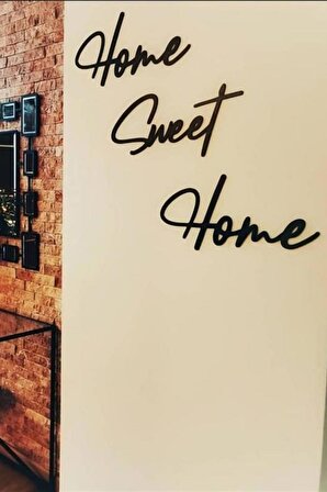 Sürpriz Hediyeli Home Sweet Home Yazısı Duvar Süsü Mdf Duvar Süsü