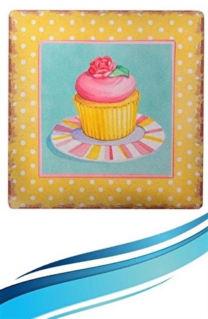 SEFAM HOME Decotown Duvar Panosu 40*40 Cup Cake Muffin Motifli Duvar Süsü