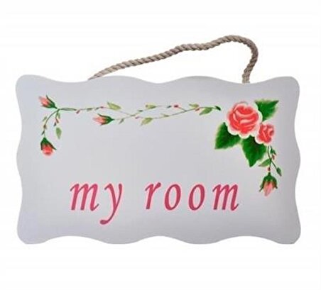 SEFAM HOME Decotown My Room Benim Odam Dekoratif Çiçek Desenli Kapı Askısı