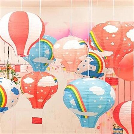 SEFAM HOME Dekoratif Renkli Kağıt Dilek Feneri Balonu Renkli Uçan Balon