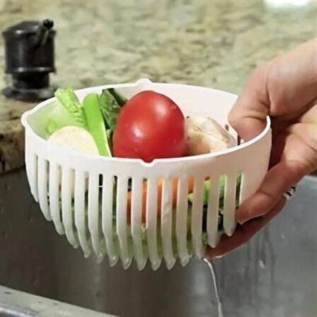 SEFAM HOME Pratik Salata Yapma Kasesi Kolay Salata Yapma Aparatı Tabağı