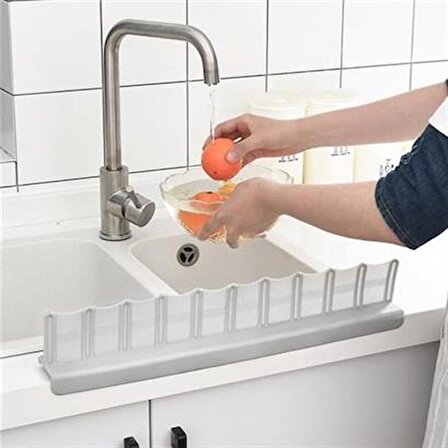 SEFAM HOME Vantuzlu Kauçuk Sıvı Su Sızdırmaz  Mutfak Banyo Duş Bariyeri Lavabo Kenar Tutucu Set