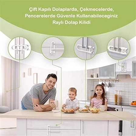 SEFAM HOME Bebek Çocuk Çekmece ve Dolap Koruma Raylı Güvenlik Sistemi Emniyet Kilidi