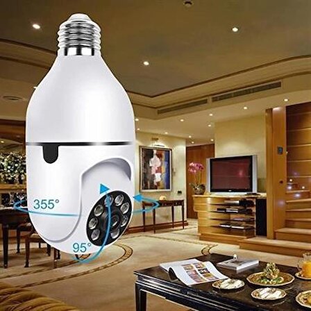 SEFAM HOME WiFi 360 Panoramik Ampul Kamera Gece Görüş Ses Akıllı Hareket Algılayıcı
