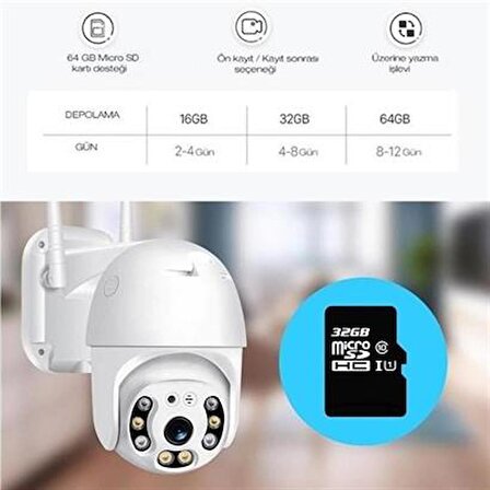 SEFAM HOME 20 MP HD Lens İç Dış Mekan Suya Danıklı IP Wifi Network Güvenlik Kamerası Wifi Kamera