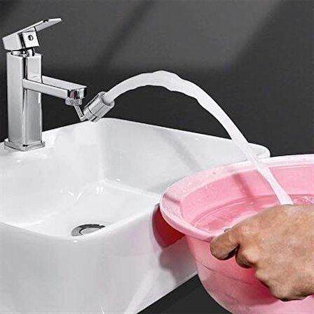 SEFAM HOME Krom Görünümlü Plastik Kolay Yerleştirilebilen Banyo Tuvalet Bahçe Fonksiyonlu Musluk Başlığı