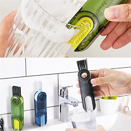  SEFAM HOME  3 Fonksiyonlu Pratik Şişe Temizleme Fırçası Mutfak Banyo Araç İçin Çok Amaçlı Fırça