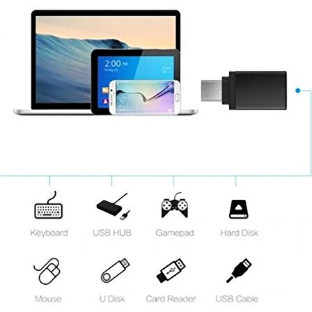 Hepu Type-C To USB 3.0 (Yüksek Hızlı) Veri Aktarımı Otg Çevirici Dönüştürücü Adaptör