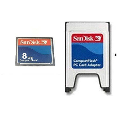 Pmr Sandisk 8 GB Compact Flash Kart  PCMCIA-CF Compact Flash Adaptör