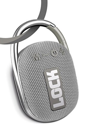 Lock Gümüş Taşınabilir Bluetooth Hoparlör Ses Bombası Kilit Özellikli Yüksek Ses Gücü