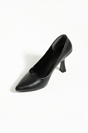 Kadın Topuklu Ayakkabı - Yüksek Topuklu Stiletto Rahat Şık Ve Ince Iş Ayakkabısı Siyah Süet 8.5 cm