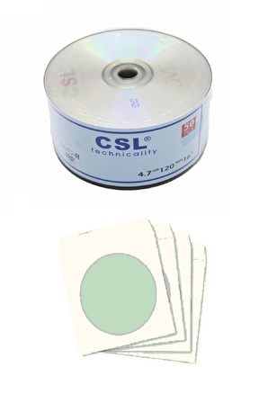 CSL Boş Cd-r 700mb-80mın 52x 50 Adet Ve Cd Zarfı 50 Adet