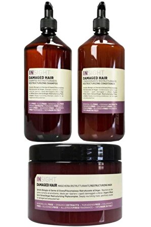 Insight Damaged Hair Onarıcı Şampuan 900 ml + Krem 900 ml + Maske 500 ml