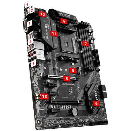 MSI B450 Tomahawk Max AM4 DDR4 ATX Anakart - OUTLET