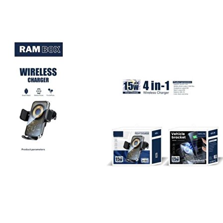Rambox HP-W06 15W Magsafe Şarjlı Araç Tutacağı