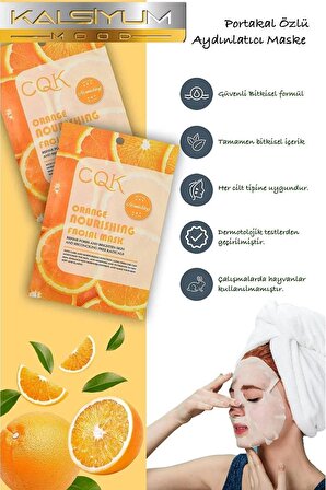 Portakal Özlü Turuncu Vitamin C 30 ml 1 adet Gözenek Onarıcı Yüz Maskesi Evde Bakım Maske