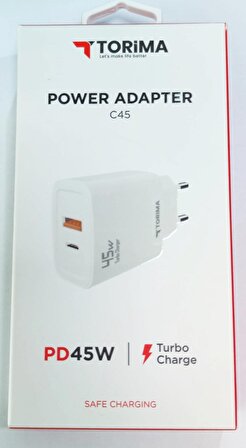 Torima Pd 45W Type C - Usb Şarj Aleti C45