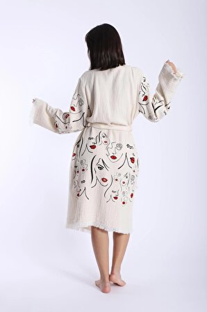 siluet 4 KAT müslin kimono&kaftan bornoz, gizli torba cepli