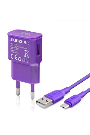 Subzero SG11 Micro USB Hızlı Şarj Aleti Mor