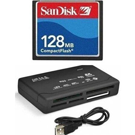 128 Mb Sandisk Compact Flash Hafıza Kartı - USB 2.0 Cf Kart Okuyucu