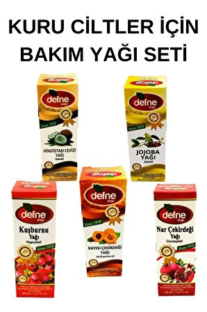 Kuru Ciltler İçin Bakım Yağı Seti (Nar- Kayısı-Hindistan Cevizi-Jojoba- Kuşburnu)