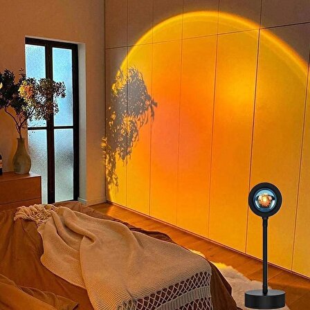 Gece Lambası Projektör Kumandalı Gün Batımı 16 Farklı Görüntü Sunset Lamp Ev Ofis Cafe Dekor
