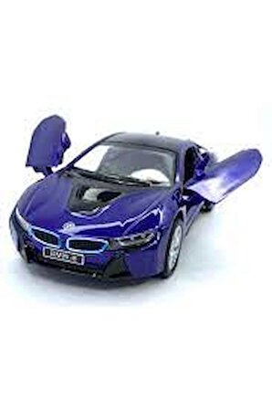 Kinsmart BMW İ8 Metal Diecast Çek Bırak 1:34 Ölçek Araba Mor