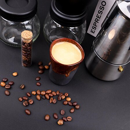 Perlotus Kahve Değirmeni ve Fincanlı Moka Pot Çelik Espresso Makinesi Hediye Seti