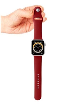 Apple Watch Seri 7 6 5 4 3 2 Se 38MM / 40MM / 41MM Uyumlu Spor Silikon Kordon