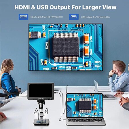 TOMLOV DM9 Pro IPS 7 Inc HDMI Dijital Mikroskop 1200X, 1080P 16MP