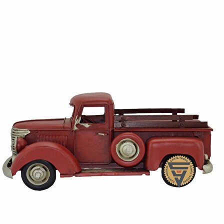Dekoratif Nostaljik Metal Vintage Ford Kamyonet Kırmızı