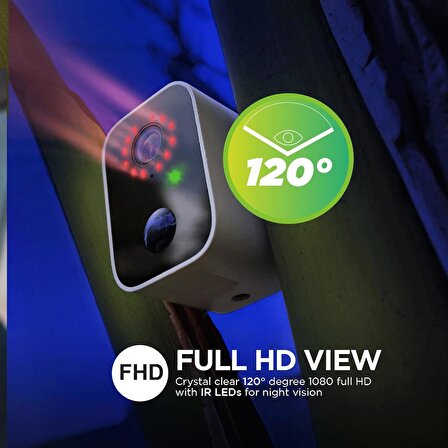 Home Zone Full HD 1920x1080 IP Kamera Güvenlik Kamerası 2'li