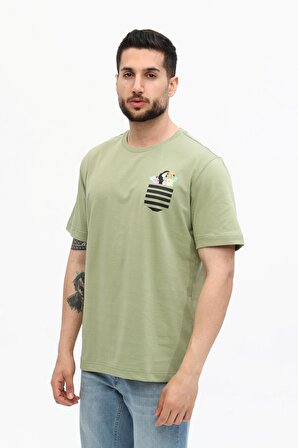Oversize Papağan Haki  T-Shirt