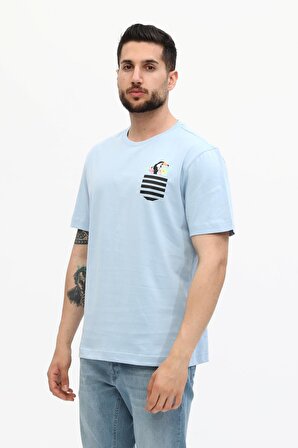 Oversize Papağan Mavi Unisex T-Shirt