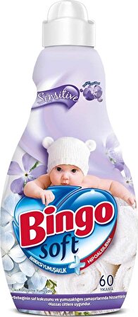 Bingo Soft Çamaşır Yumuşatıcı Konsantre 1440 ml Sensitive (Hipoalerjenik) (9'lu Set)
