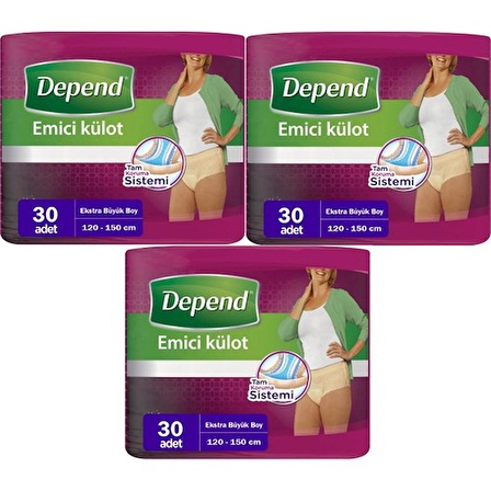 Depend Emici Külot Hasta Bezi Xl - Extra Büyük Kadın 90 Adet